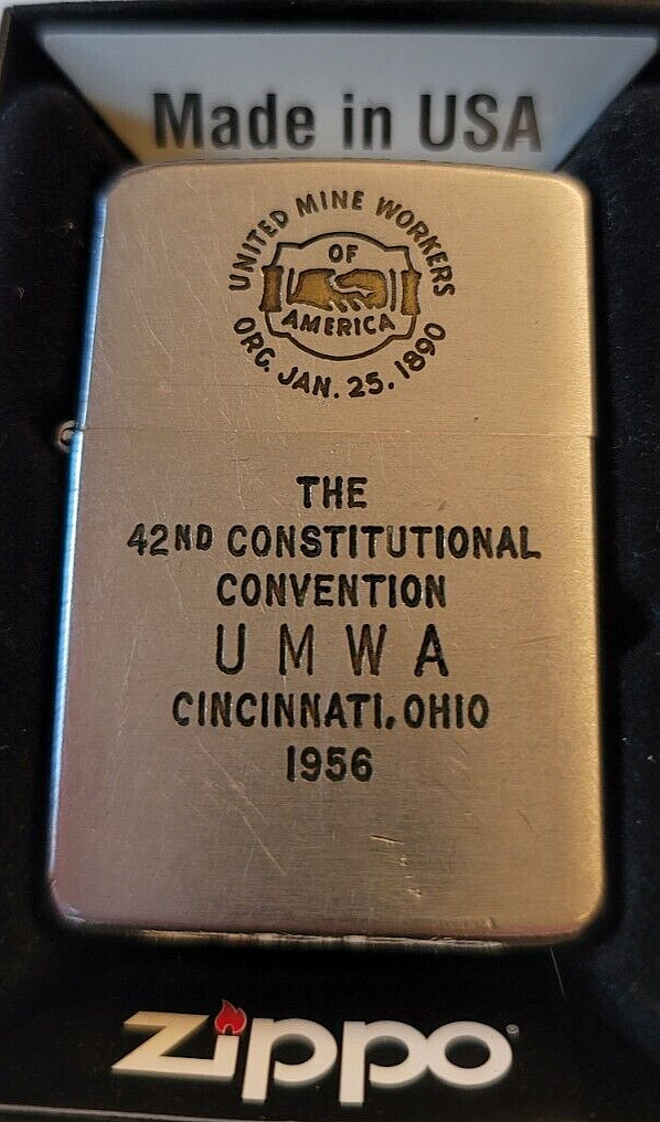 Zippo Very Rare & Vintage 1956 42nd Convention of United Mine Workers of America