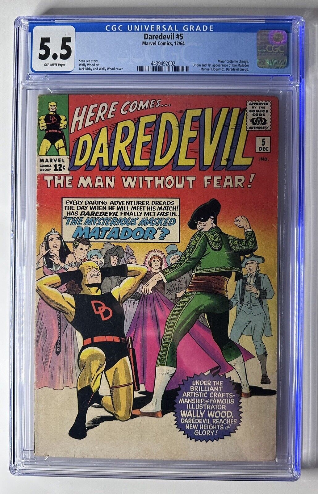 1964 Marvel Daredevil #5 CGC 5.5 Costume Change, 1st Matador
