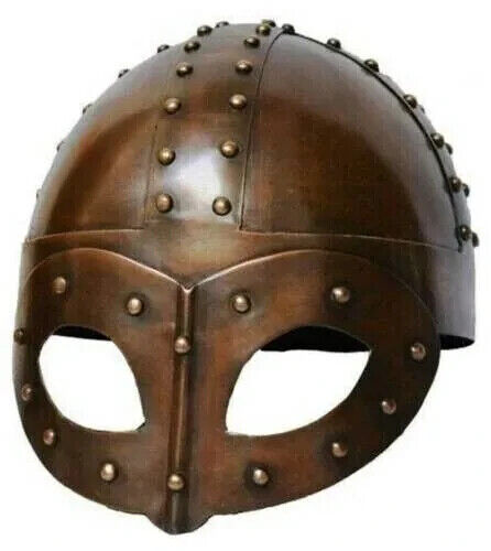Handmade Copper Antique Finish Deluxe Viking Helmet- Medieval Armor Helmet Steel