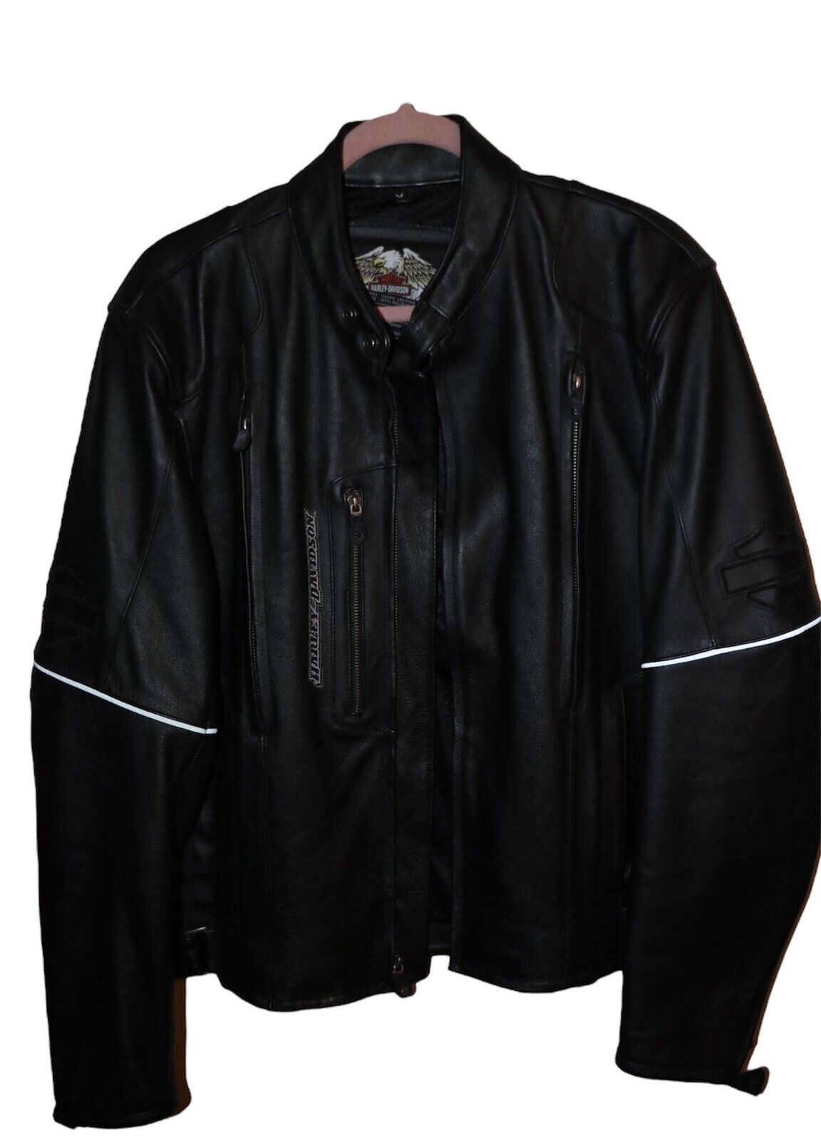 Harley Davidson RN 103819 CA 03402 Black Leather Biker Jacket Medium Lot Of (3)