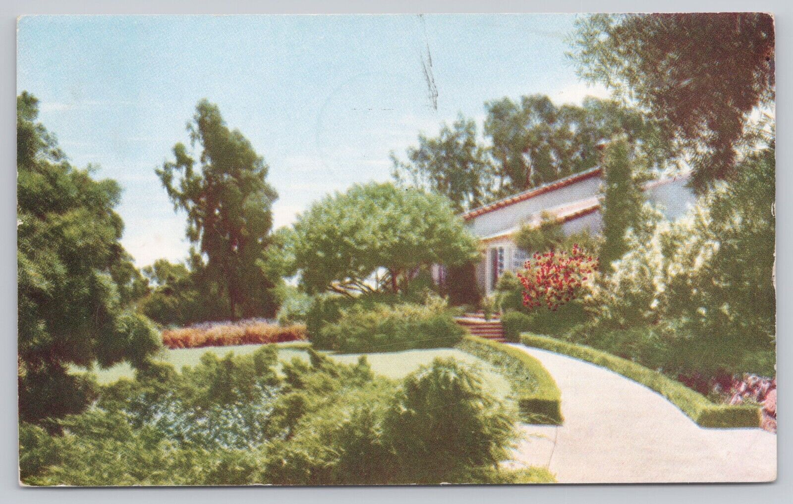 Rancho Santa Fe California, Inn Entrance, Vintage Postcard