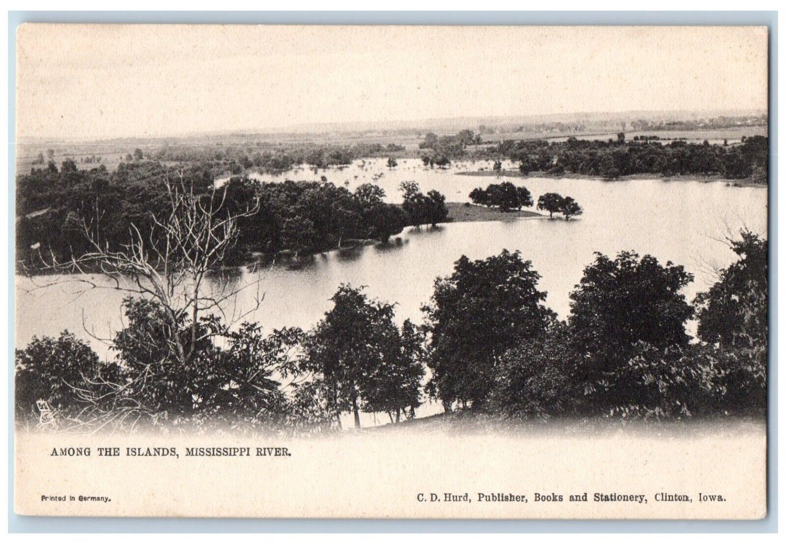 Clinton Iowa IA Postcard Among The Islands Mississippi River Tuck c1905 Antique