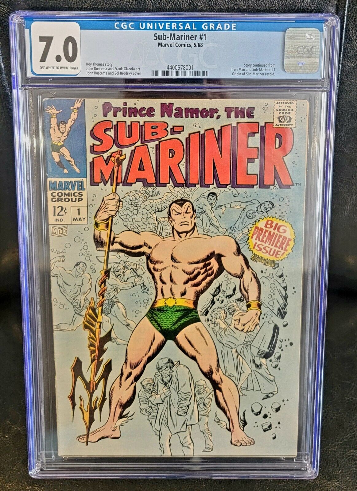 Sub-Mariner #1 High Grade First Issue Silver Age Marvel Comic 1968 CGC 7.0