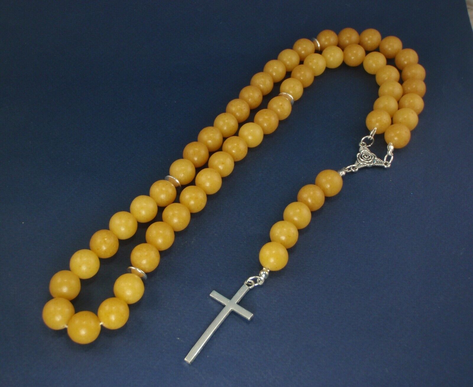 NEW Original Genuine Amber Christian Catholic Rosary 79g/3955ct Religion Christ