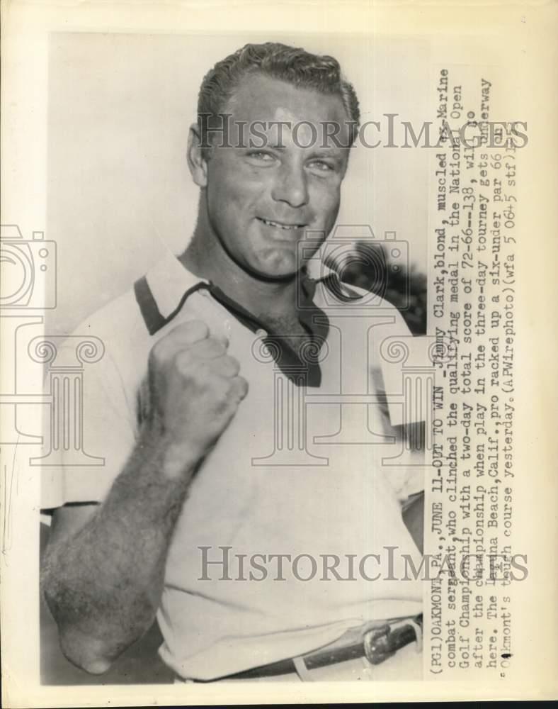 1953 Press Photo Golfer Jimmy Clark who clinched National Open qualifying medal.