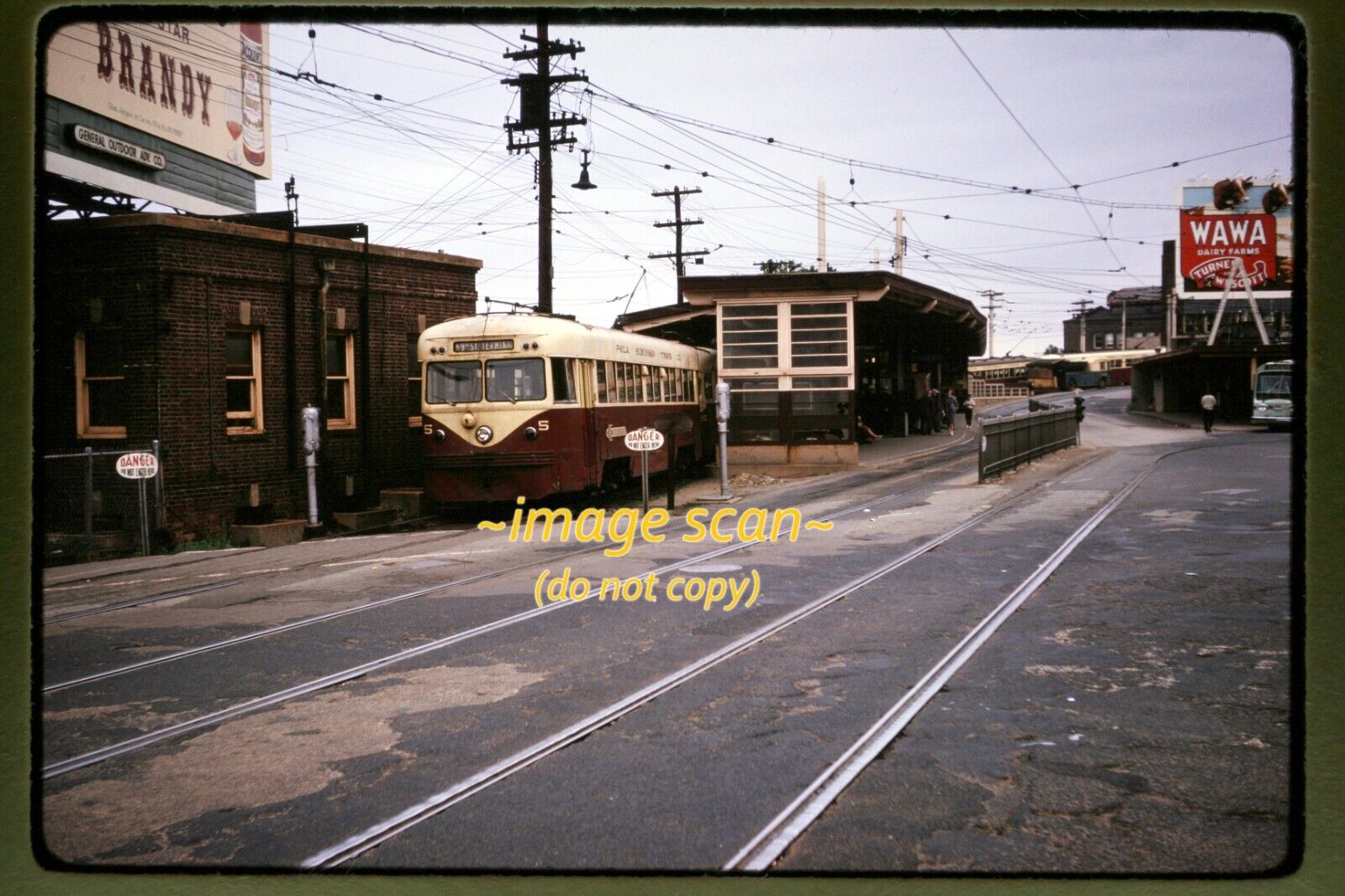 Philadelphia Trolley #5 in 1963, Original Kodachrome Slide L8b