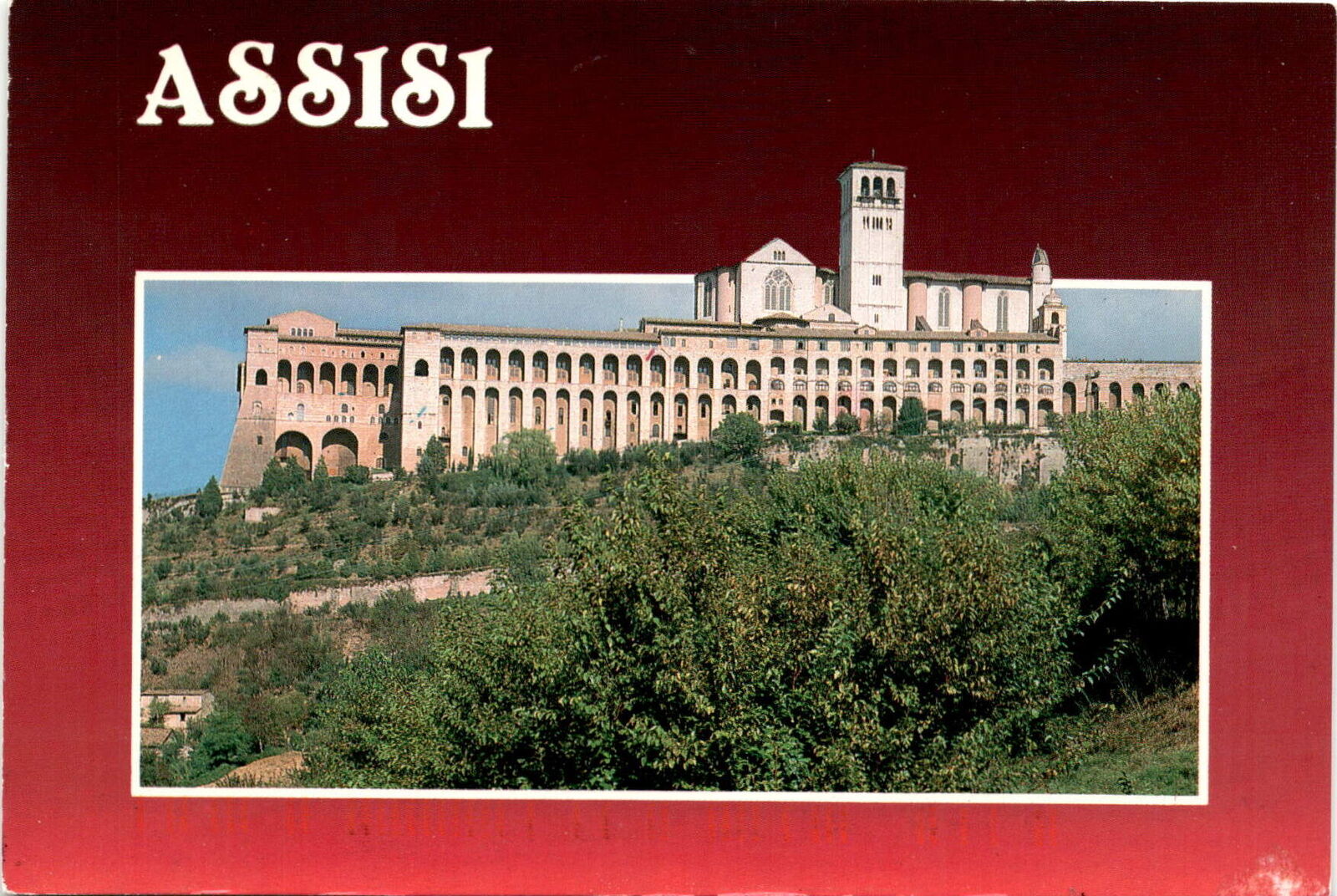 Assisi, Italy, Basilica of St. Francis, Holy Friary, Castello Scalig Postcard