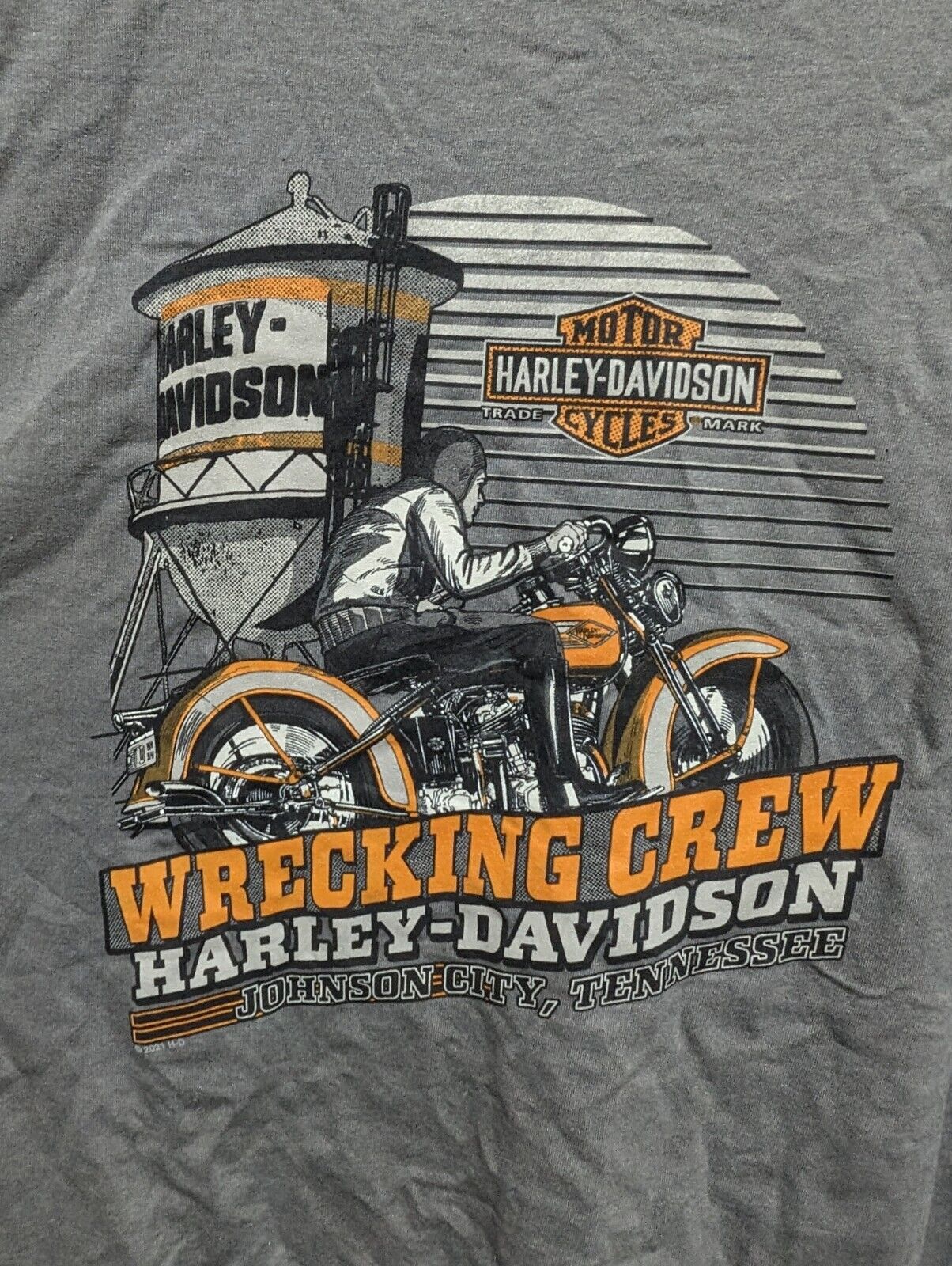NWT Harley Davidson Johnson City TN Pocket T Shirt Shirt Gray 3xl Wrecking Crew 