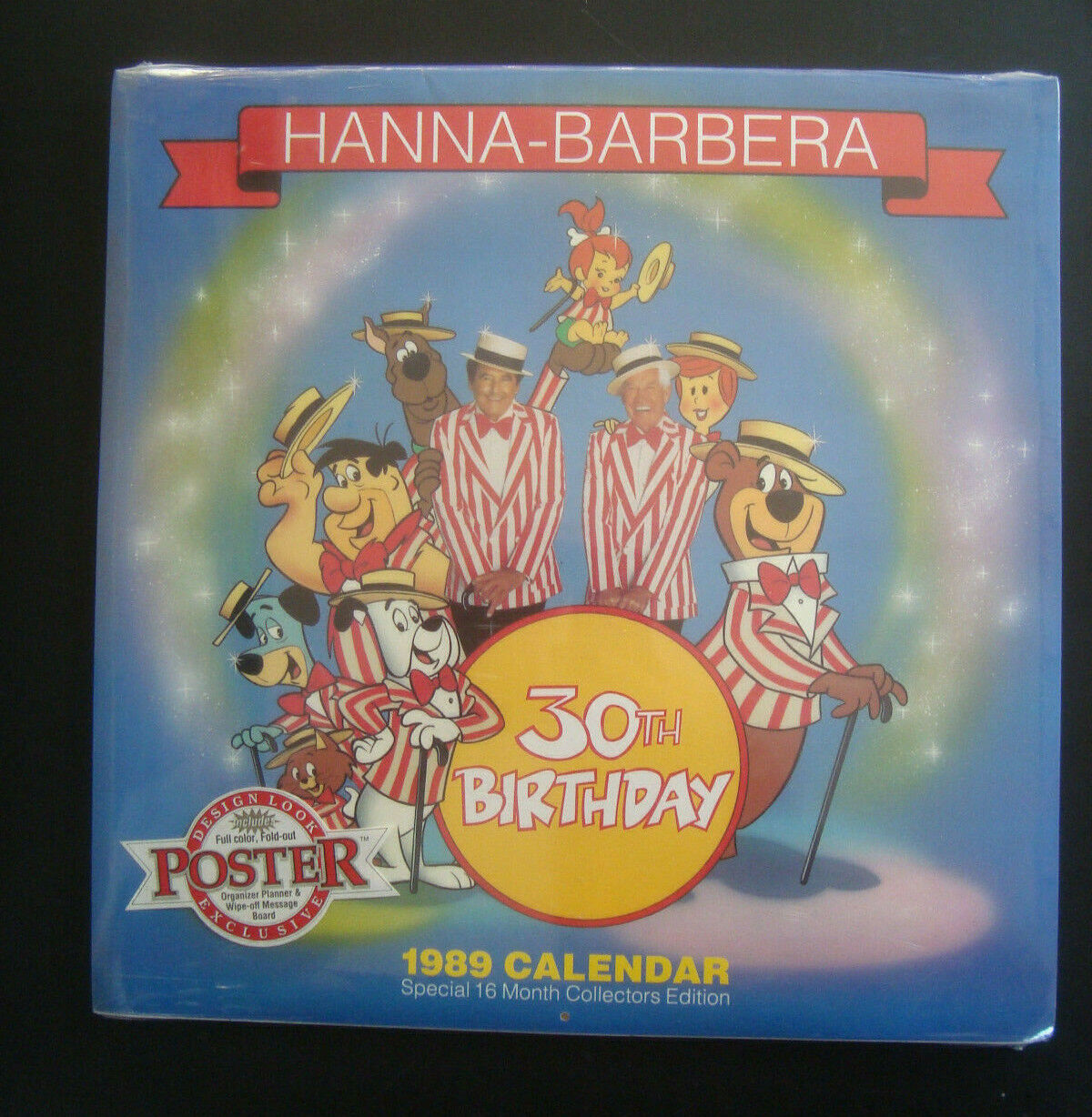 Vintage Hanna Barbera 1989 Calendar 16 Month Collectors 30th BDay Scooby Doo