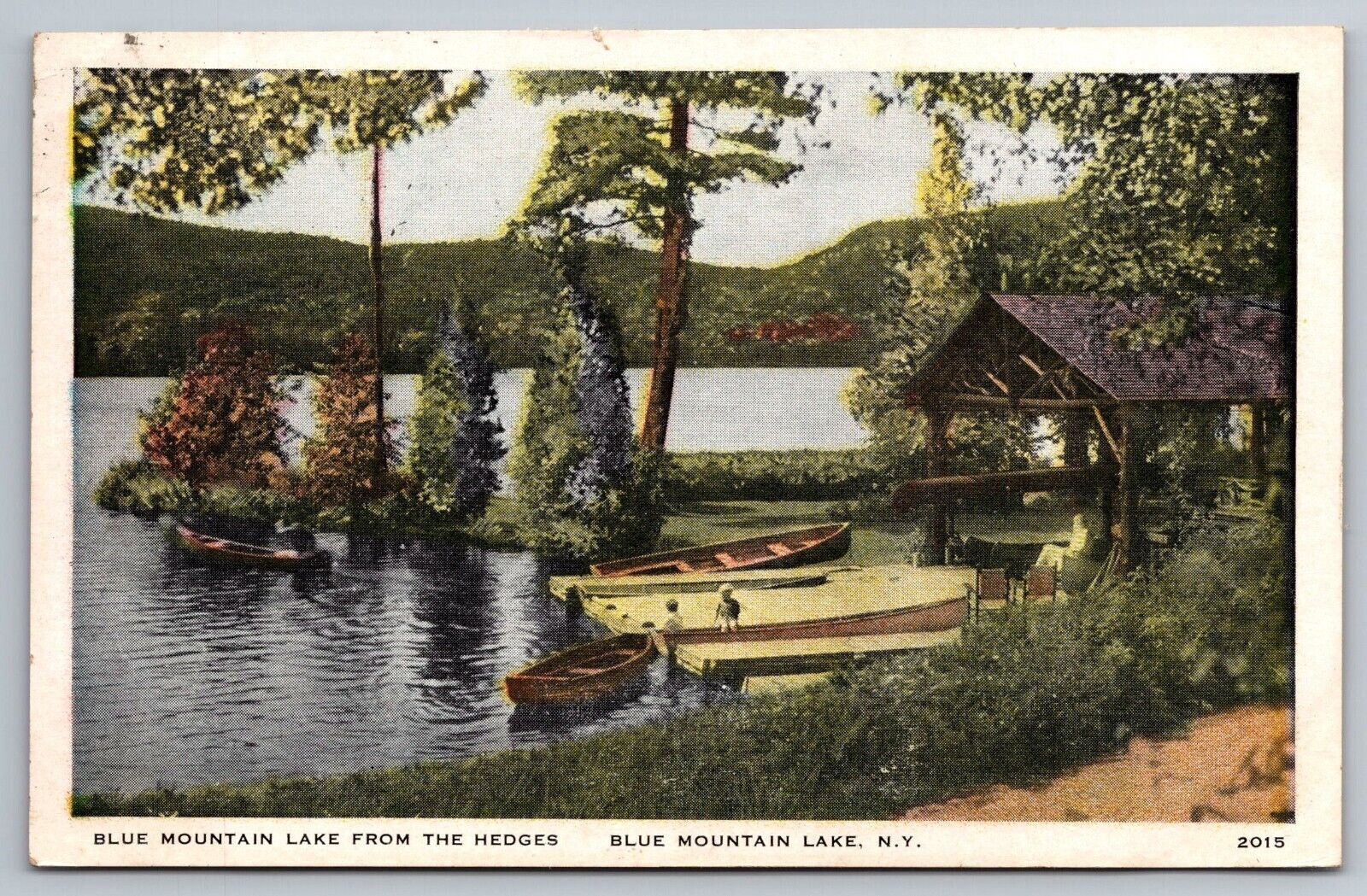 1941 Blue Mountain Lake, NY Vintage Postcard
