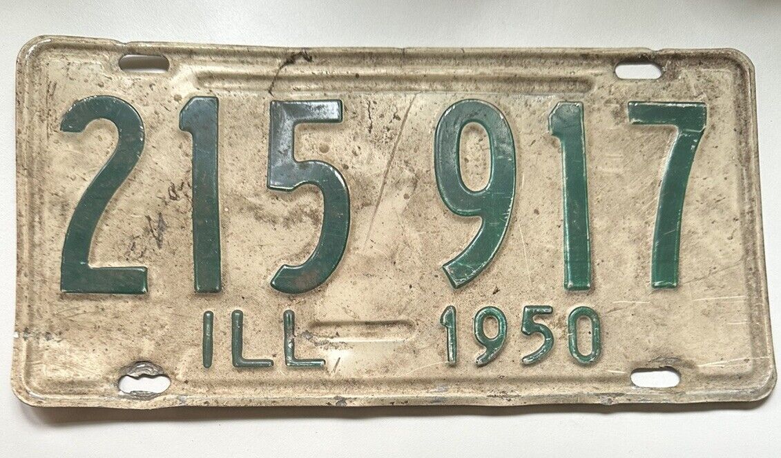 antique Illinois license plate 1950