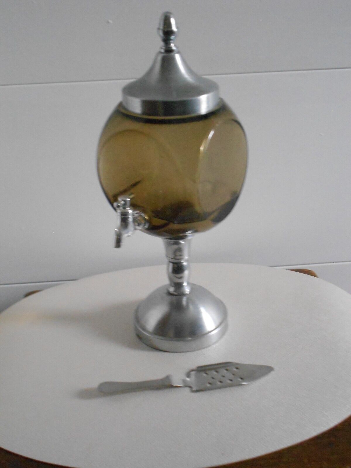 Vintage french glass & chrome   ABSINTHE FOUNTAIN + 1 spoon