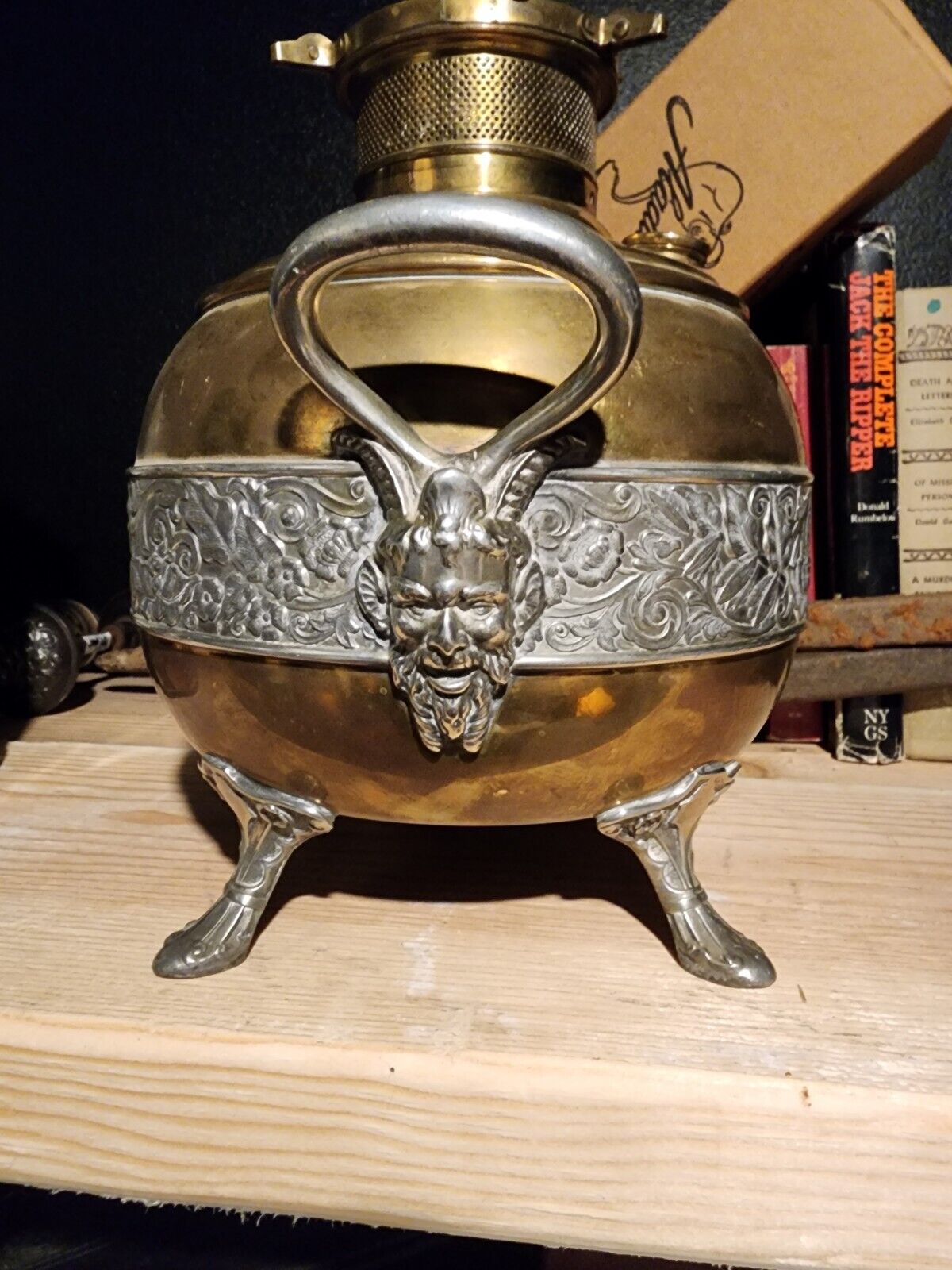 Antique Devil faun Satyr The Rochester Lamp Decor Occult Gothic Mythology Oddity