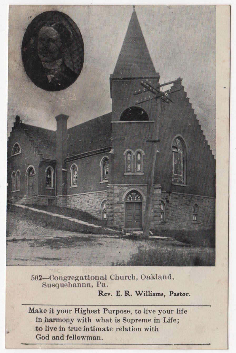 Oakland PA, Susquehanna County - Congregational Church - circa 1910s-1920s