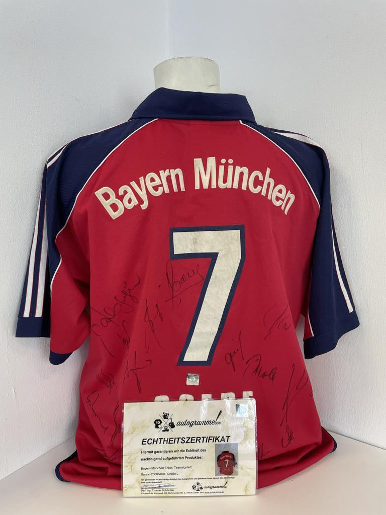 Bayern Munich Jersey 2000/2001 Teamsigniert Football Bundesliga COA Adidas L