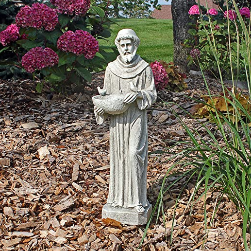 St Francis Sculpture Patron Saint of Nature Detailed Garden Statue Figurine 20\