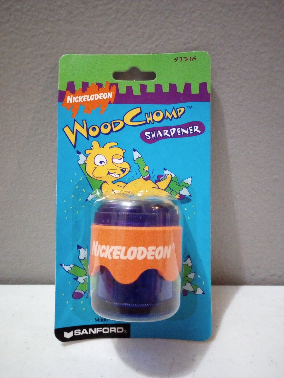 Nickelodeon Wood Chomp Pencil Sharpener Vintage  90’s Nickelodeon collectible
