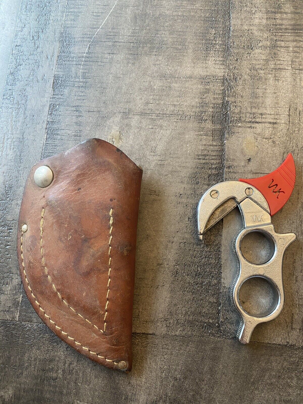 Vintage WK Wyoming Skinning Knife with Original Leather Sheath