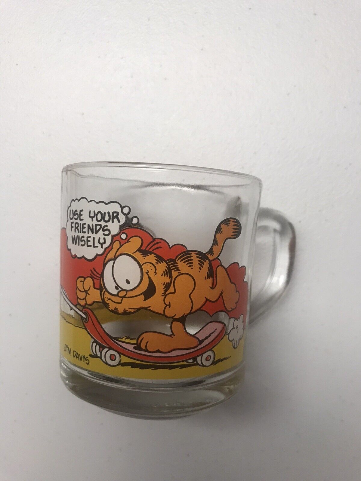 Vintage 1978 McDonald\'s Garfield & Odie Glass Coffee Mug Cup Jim Davis Collector