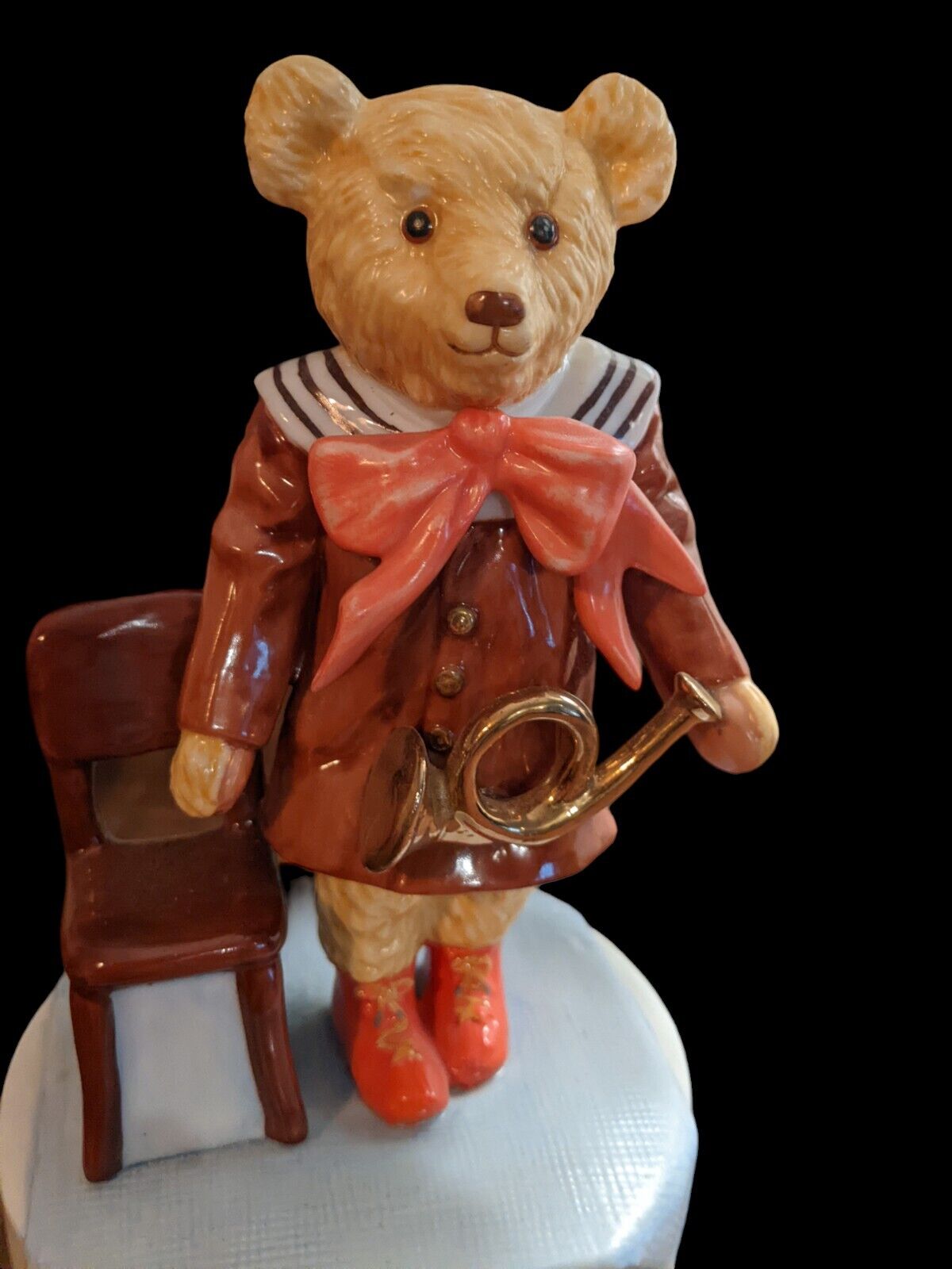 Vintage 1987 Gund Teddy Bear Figurine Bialosky Music Box Nursery Kid\'s Room 