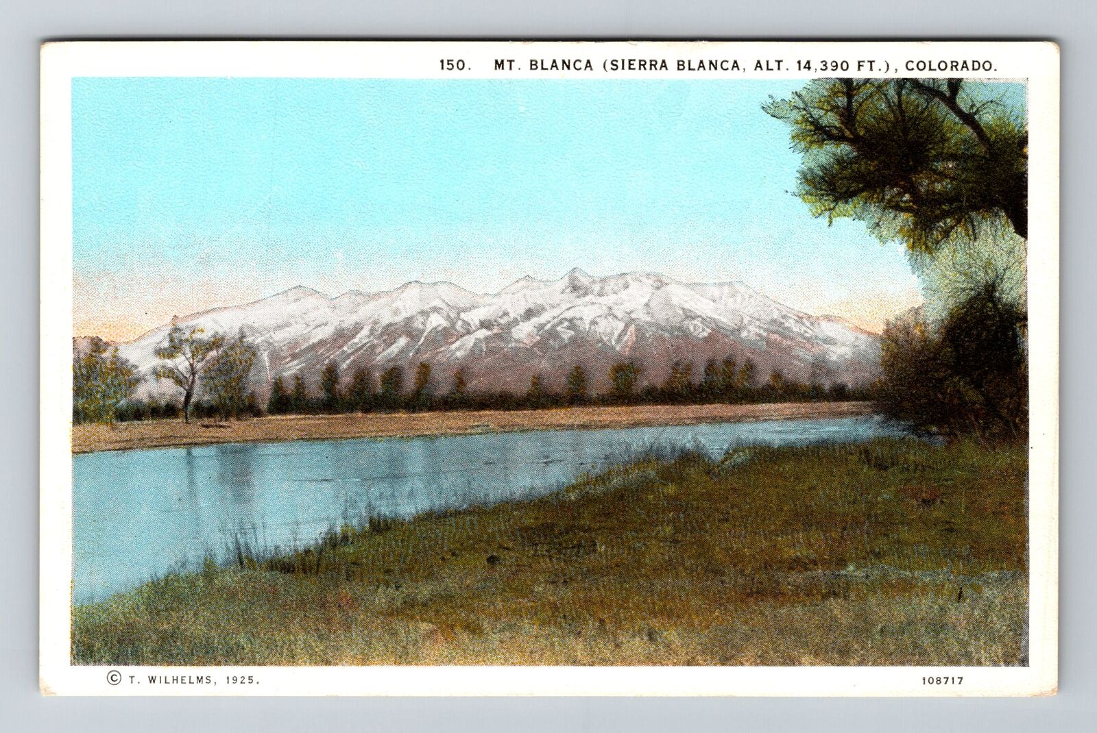Mt Blanca CO-Colorado, Scenic View Area, Vintage Postcard
