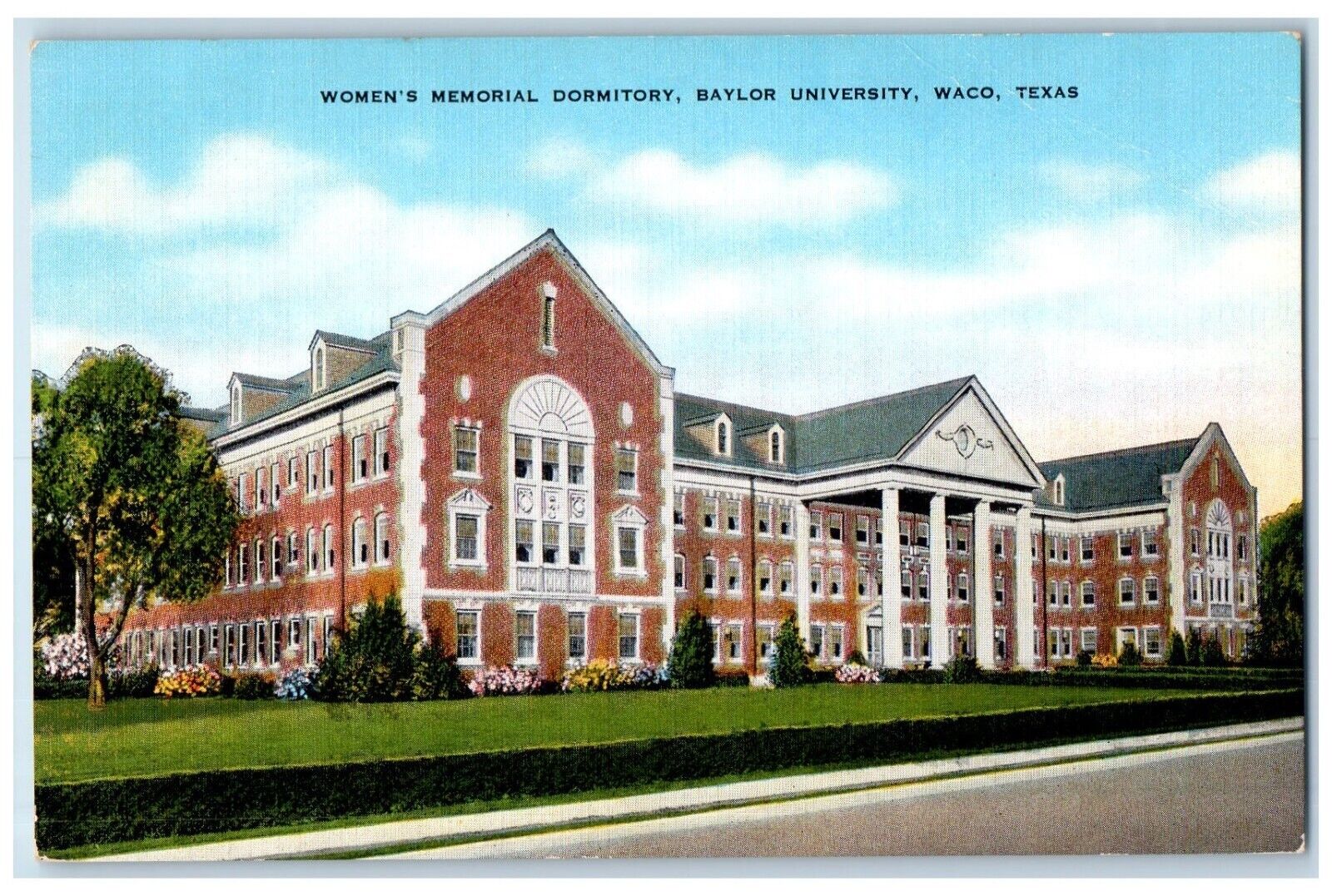 c1950\'s Women\'s Memorial Dormitory Baylor University Waco Texas TX Postcard