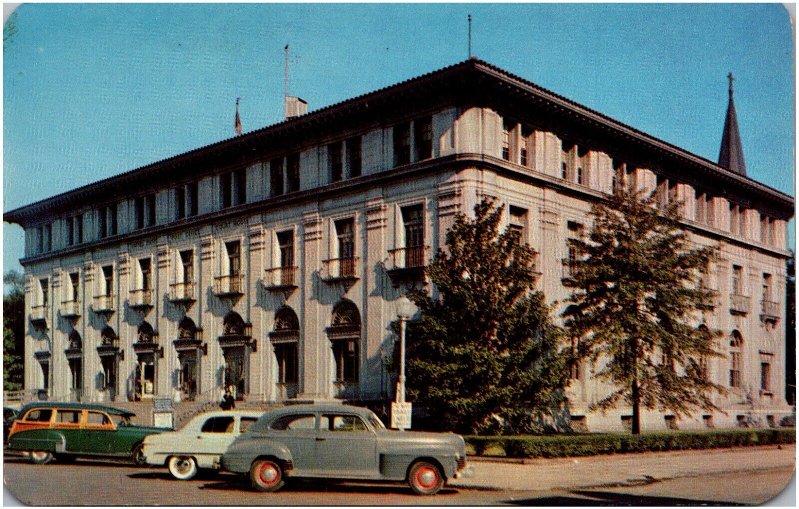 U.S. Post Office & Federal Court Rooms Augusta Georgia GA 1950s Chrome Postcard