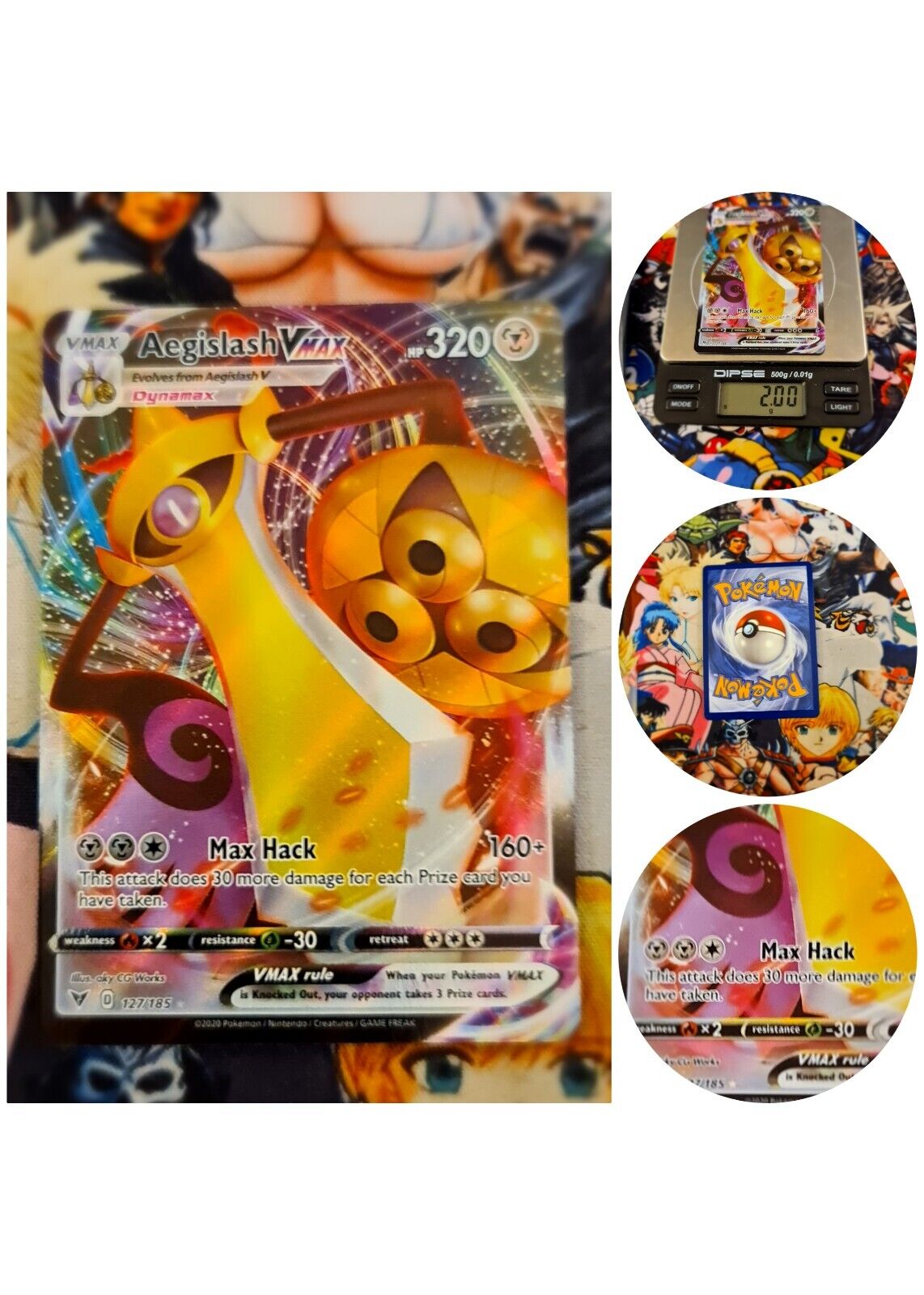 2020 Pokemon Aegislash Vmax ☆ Pokemon  NM Vivid Voltage 127/ 185 Card Card