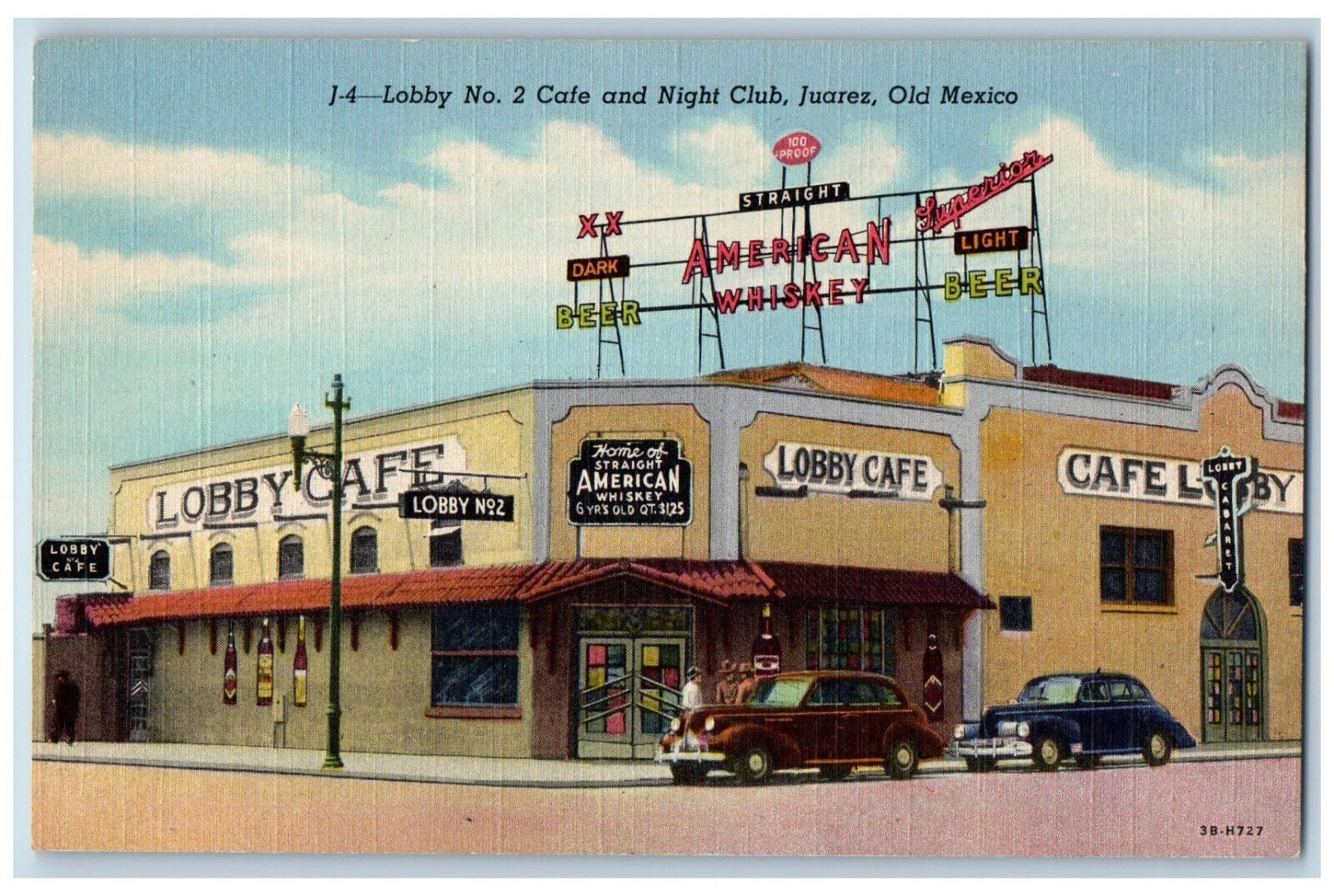 Juarez Old Mexico Postcard Lobby No.2 and Night Club c1950\'s Vintage Unposted