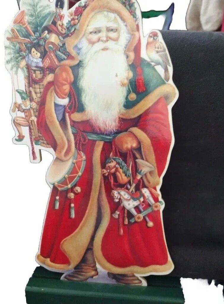 Santa Cut Out Pressed Cardboard On Stand 10