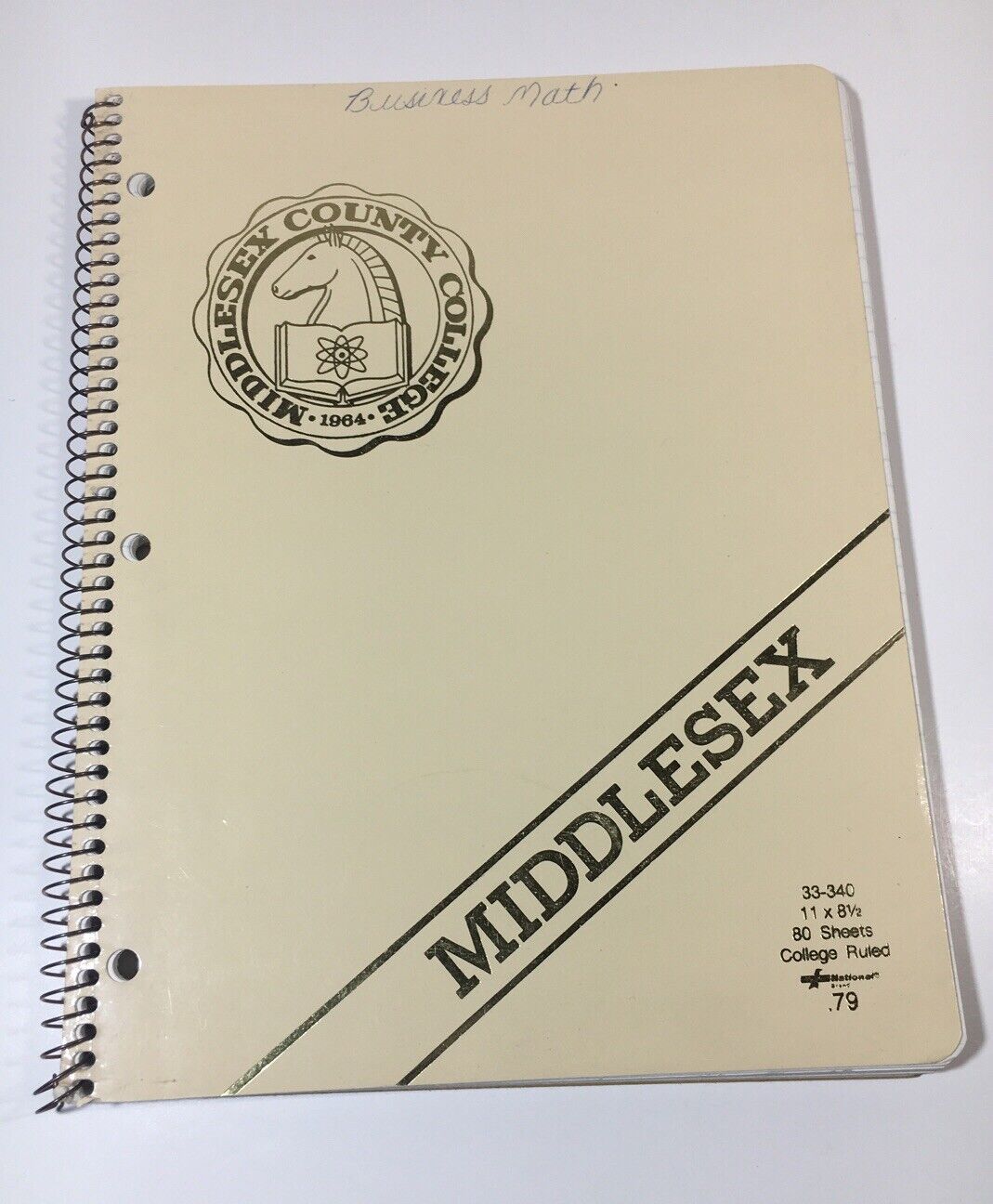 Middlesex County College Vintage Notebook College Ruled National