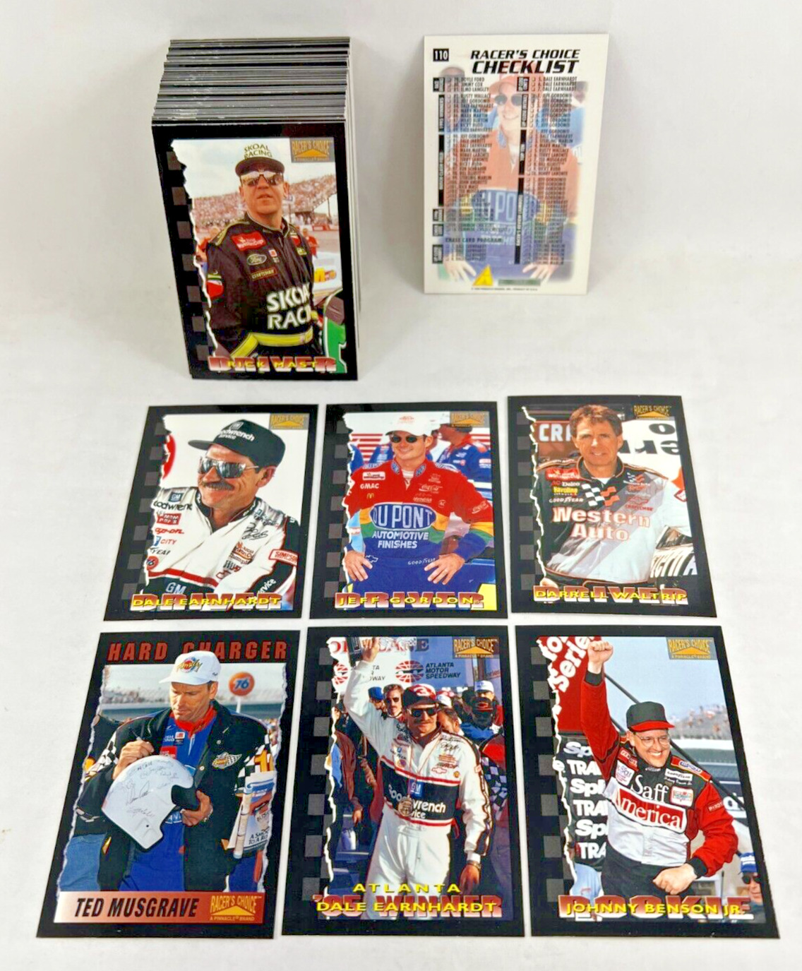 RACER\'S CHOICE by PINNACLE NASCAR RACING 1996 Complete 110 Card Base Set