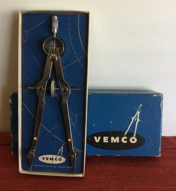 Vintage Vemco 40-C Compass Drafting Tool w/ Original Box