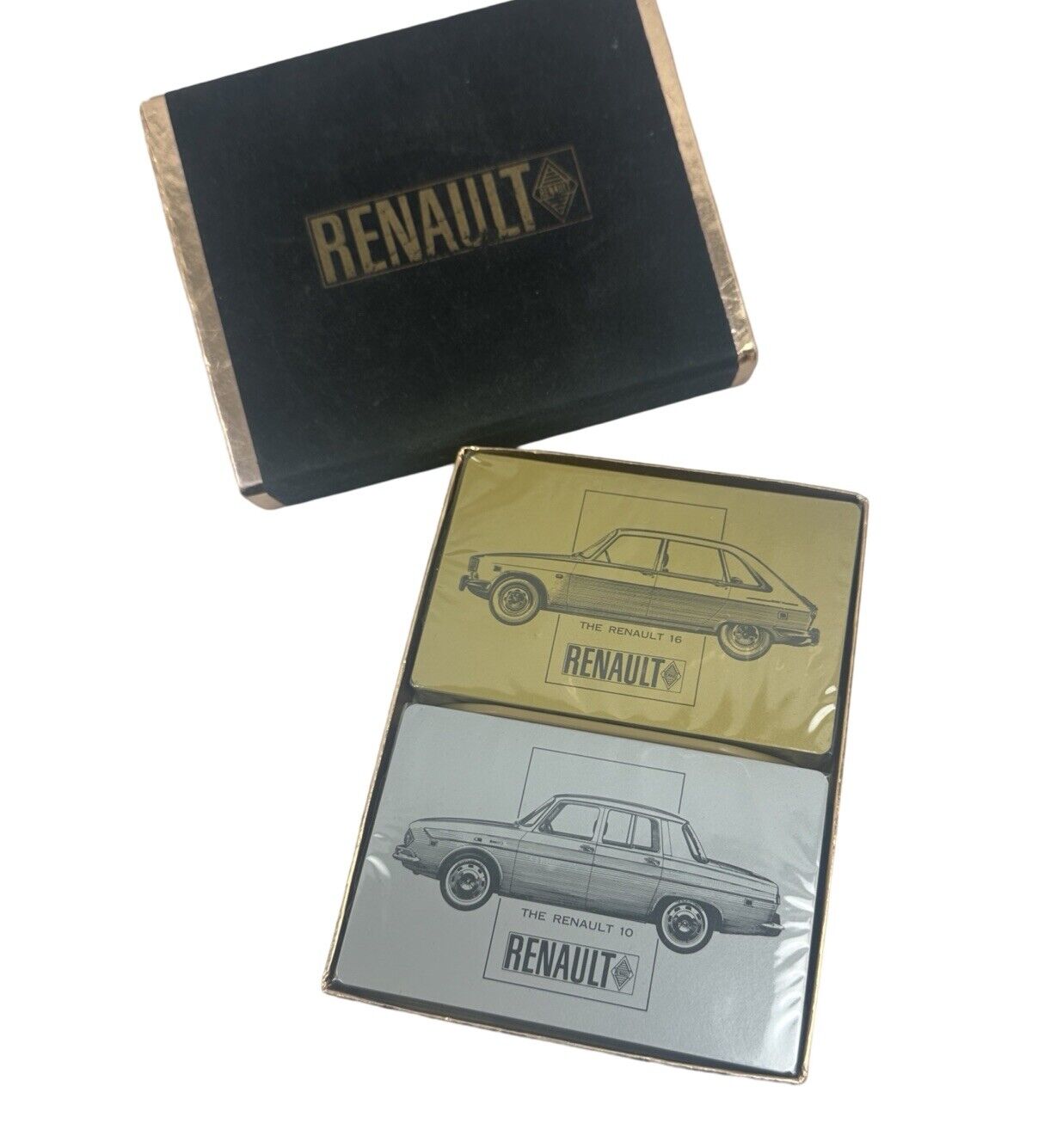 Vintage RENAULT Automobile Playing Cards Set Of Two Decks Sealed In Box Rare