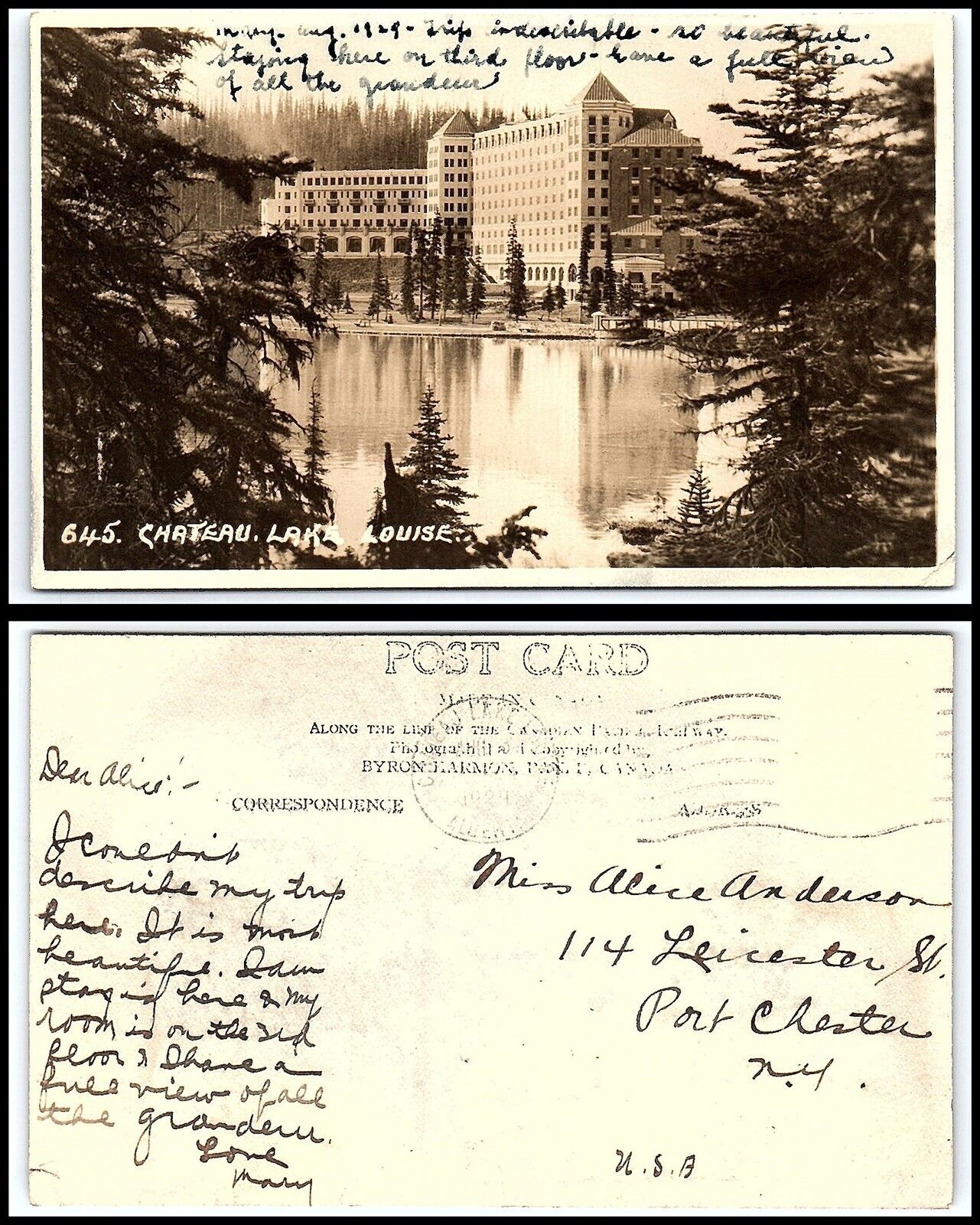 1920s CANADA RPPC Postcard - Chateau Lake Louise M10