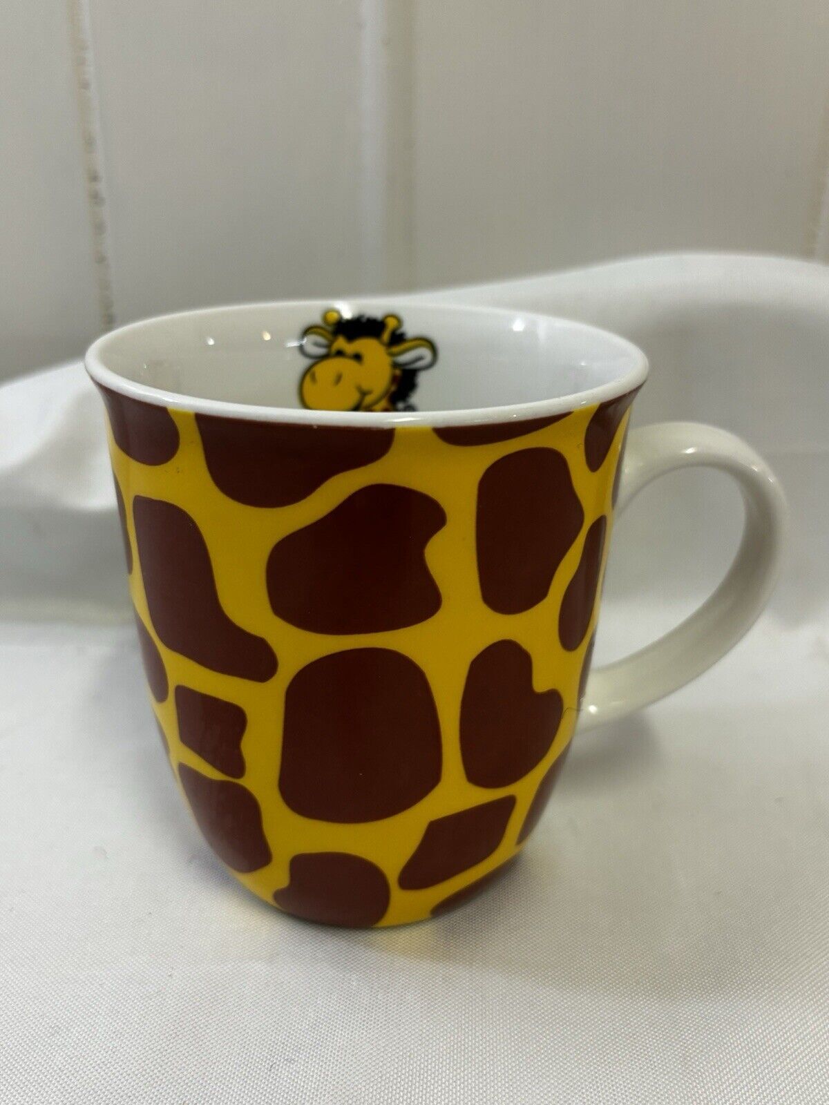 Enesco Nici Giraffe Large Coffe Mug Cup Face Inside Animal Print Outer 4.5\