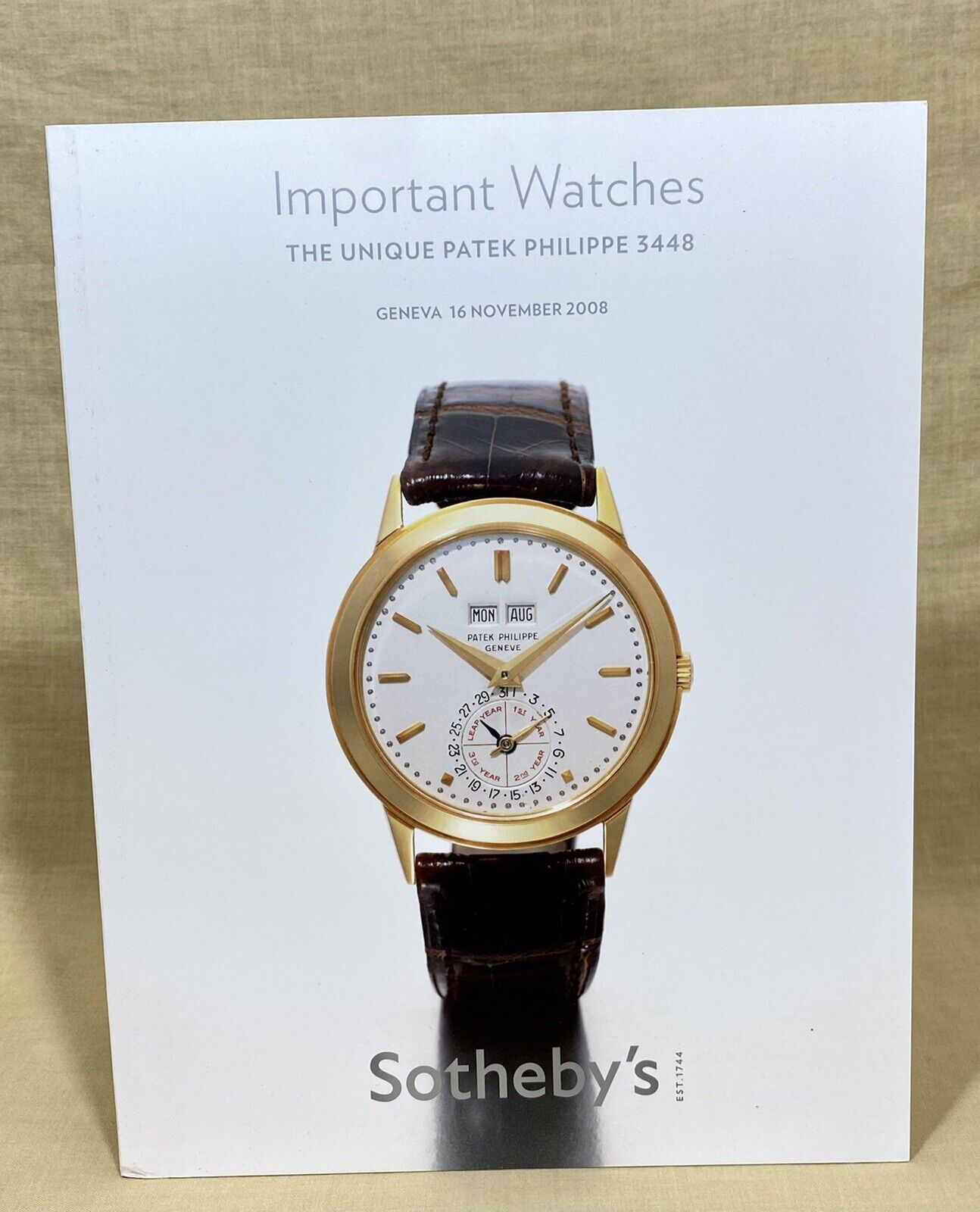 SOTHEBY'S 2008 Geneva Auction Catalogue Important Watches Patek Philippe 3448 /