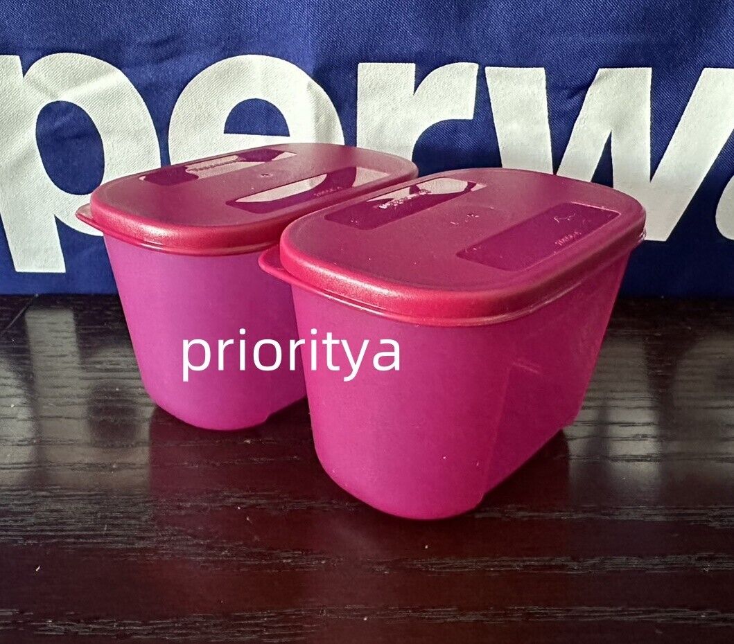 Tupperware Small Freezer Mates 290mL / 1.2 cup Container Set of 2 Mulberry New