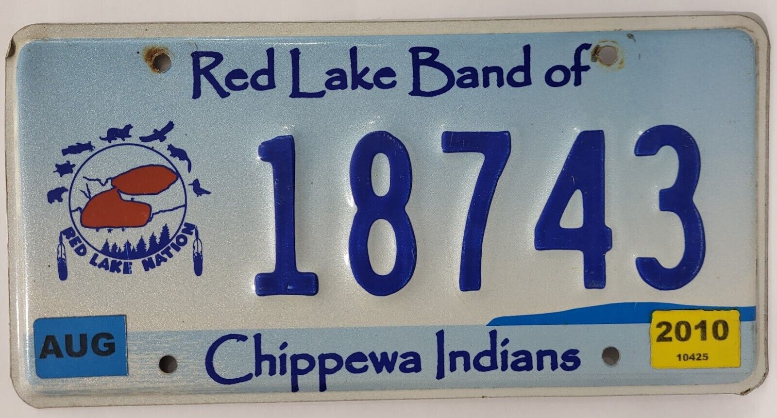 2010 Minnesota Red Lake Nation Band of the Chippewa Indians License Plate