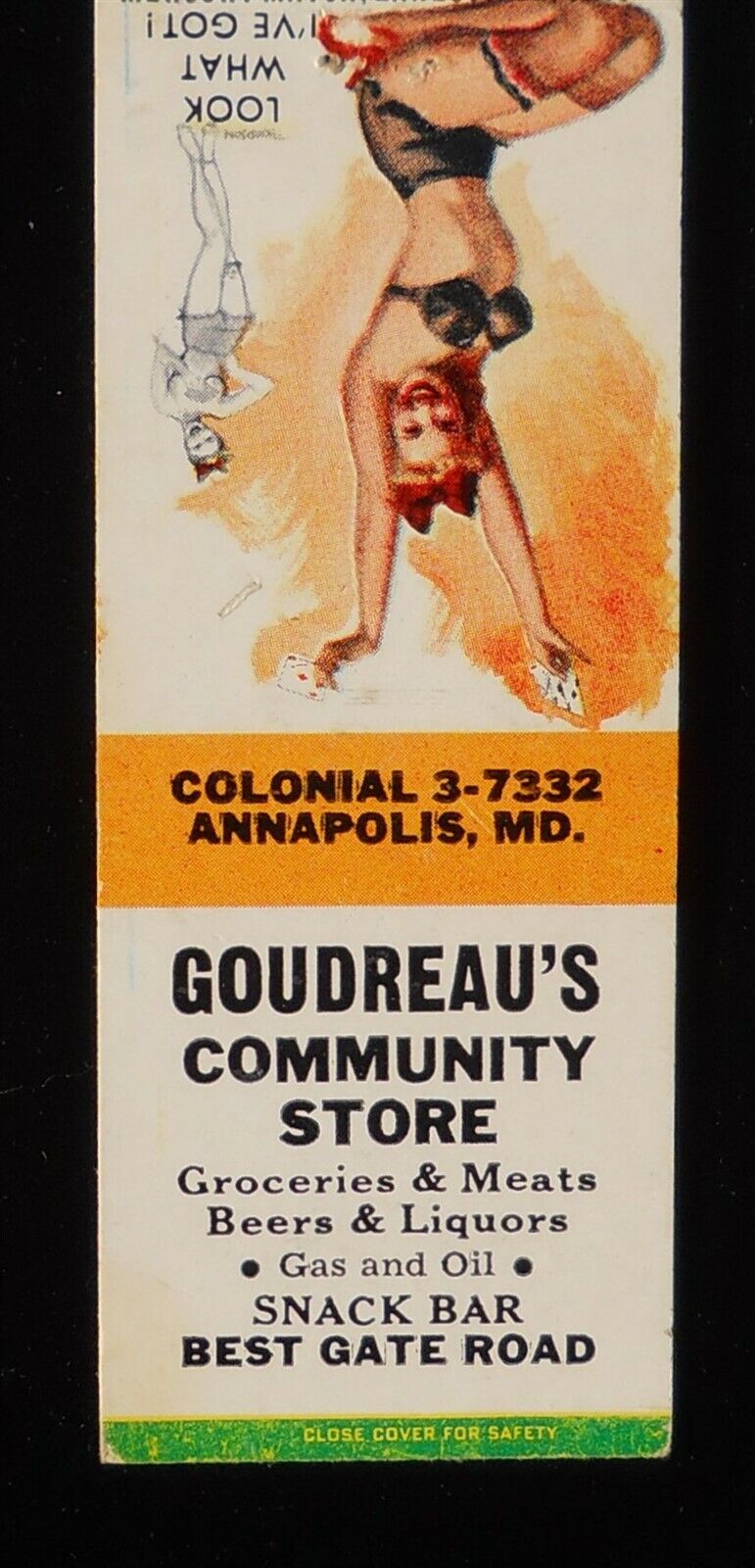 1950s Goudreau\'s Community Store Meats Gas and Oil Snack Sexy PinUp Annapolis MD