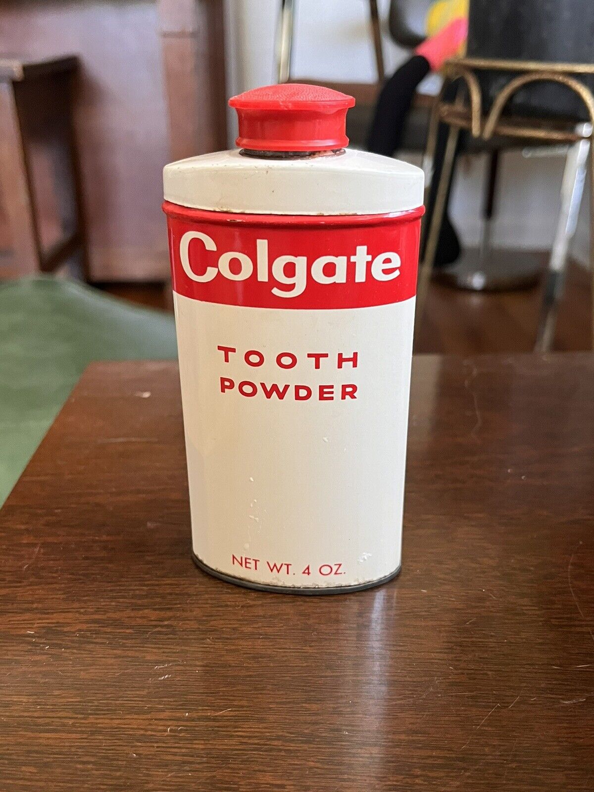 Vintage Colgate Tooth Powder Metal Tin Can 