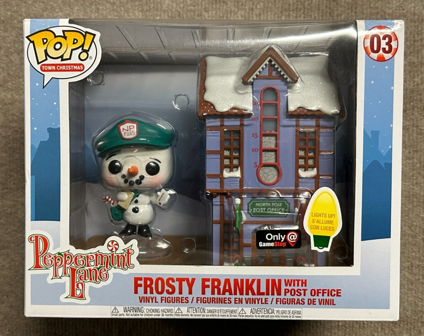 Funko Pop Frosty Franklin 03 Peppermint Lane Town Christmas GameStop Exclusive