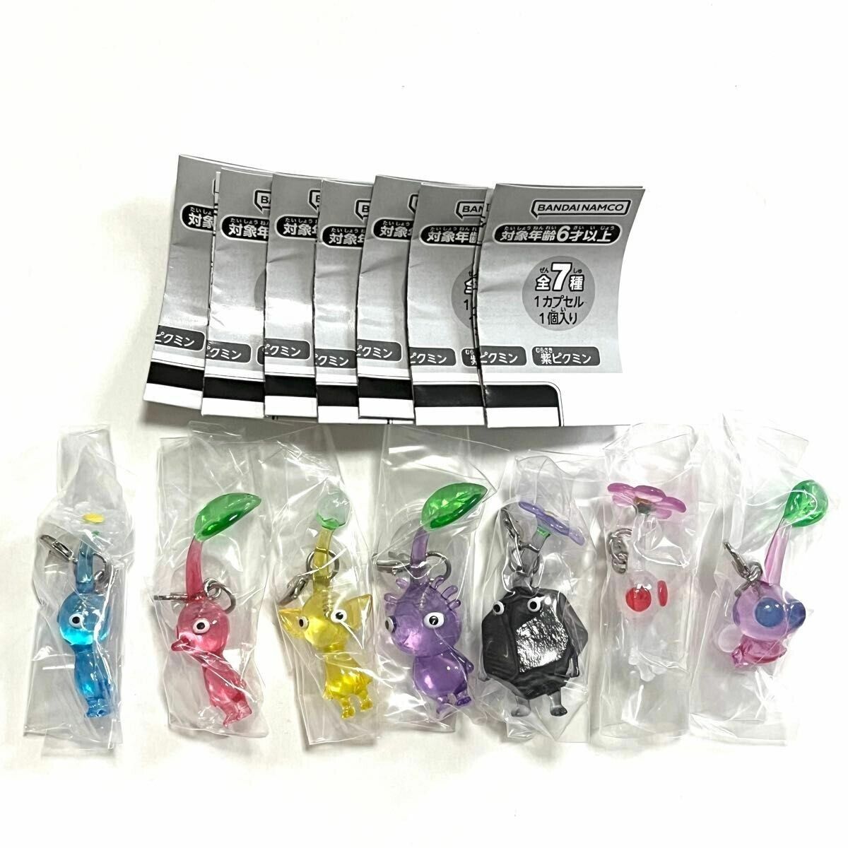 Pikmin Mejirushi Accessory Set of 7 Capsule Toys BANDAI JAPAN Clear Pikmin4 New