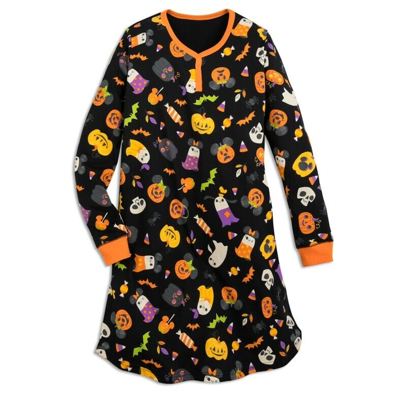 MICKEY MOUSE PUMPKIN HALLOWEEN NIGHTSHIRT PAJAMA FOR WOMEN SIZE M NWT NEW