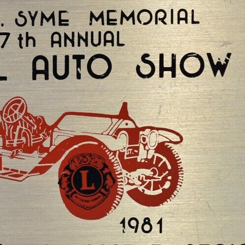 1981 Laurel Lions Club Antique Car Show John Syme Memorial Chesapeke MD Plate