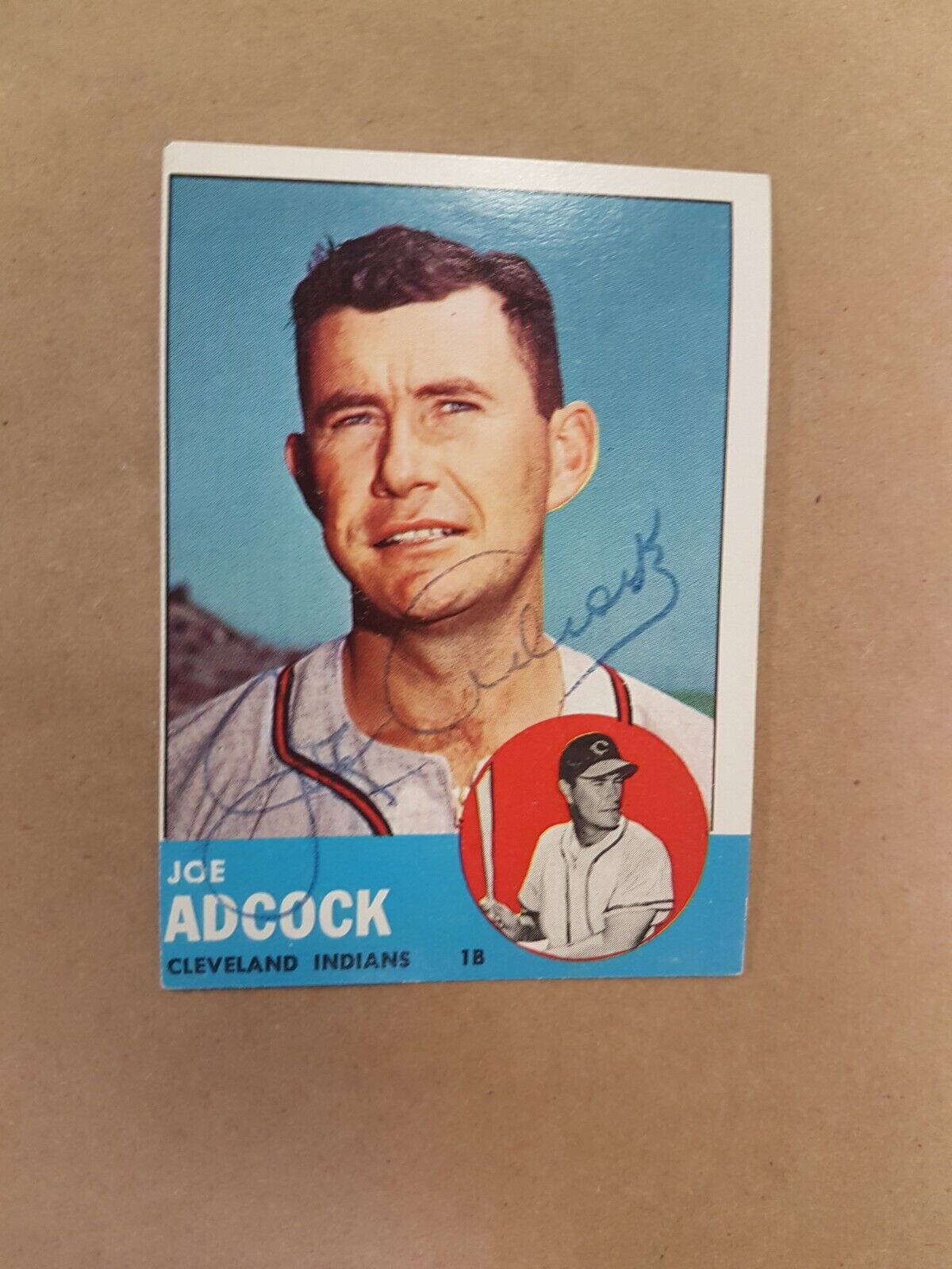 Joe Adcock topps 170 Autograph Photo SPORTS signed Baseball card MLB