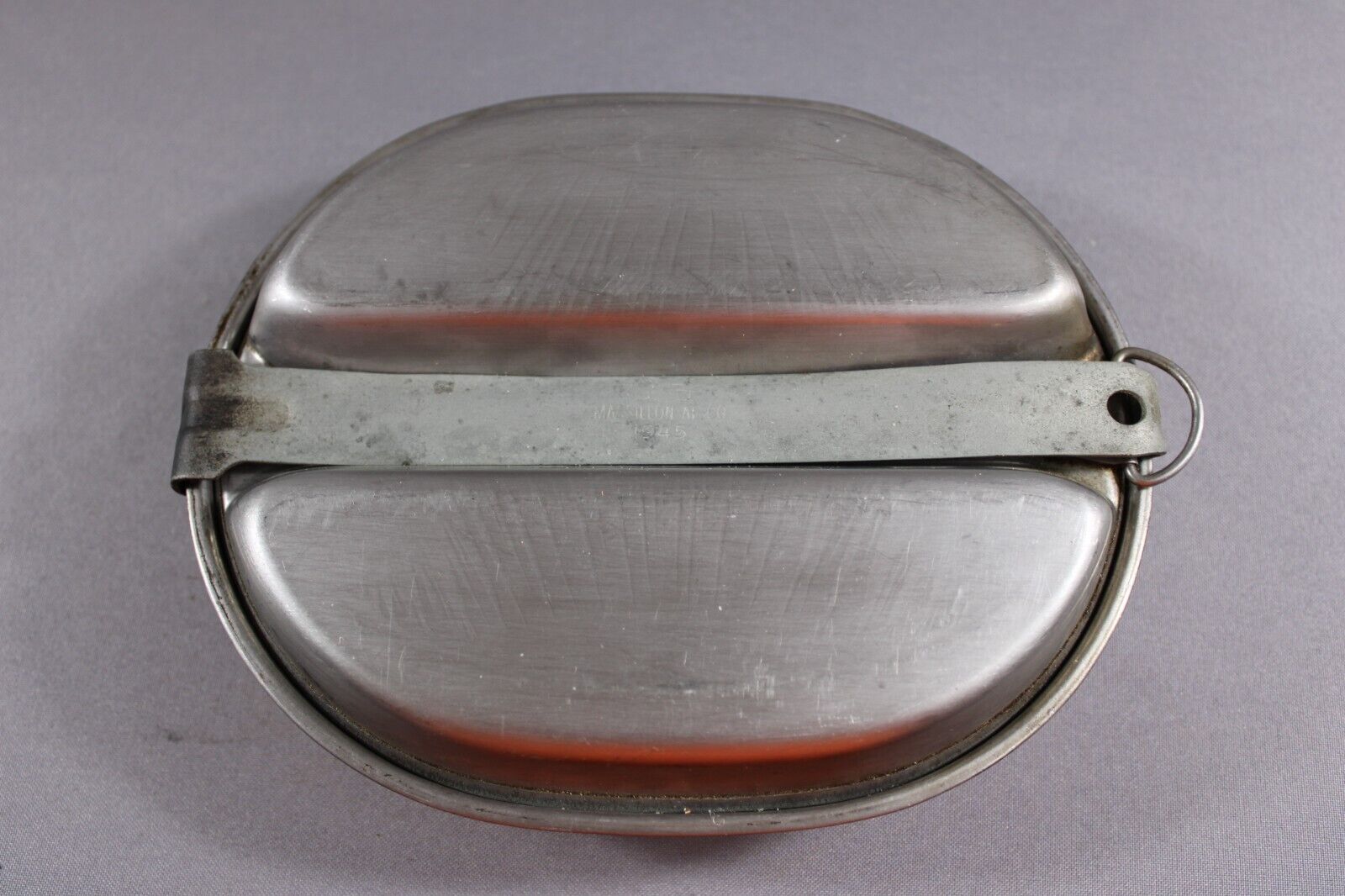 US WWII 1945 Mess Kit Meat Can Tin Massillon AL Co