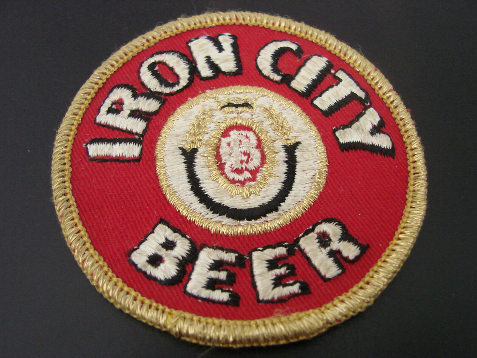 VINTAGE SEW-ON Pittsburgh Iron City Beer embroidered patch EMBLEM 3\
