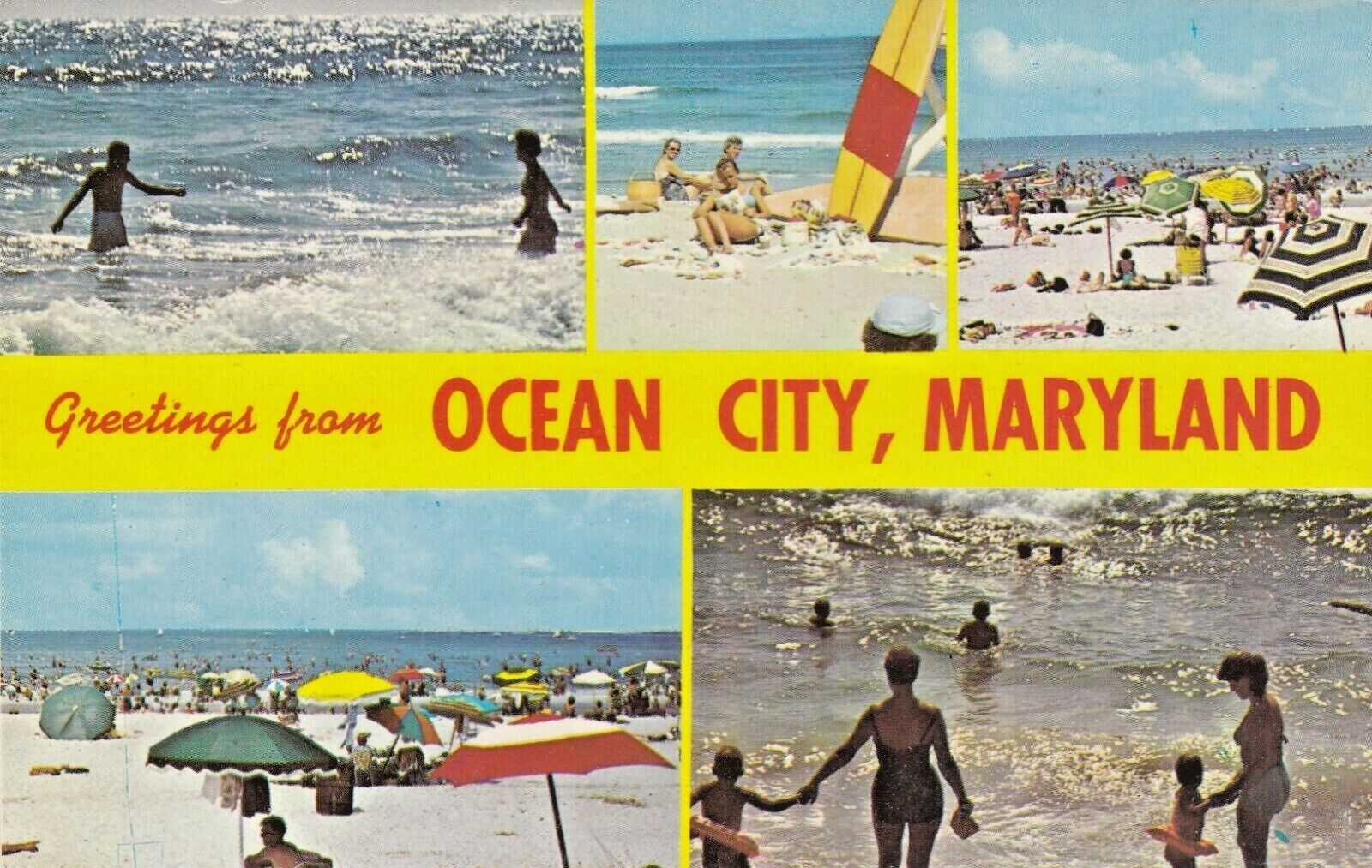 Vintage Postcard  MARYLAND    GREETINGS FROM OCEAN CITY     UNPOSTED