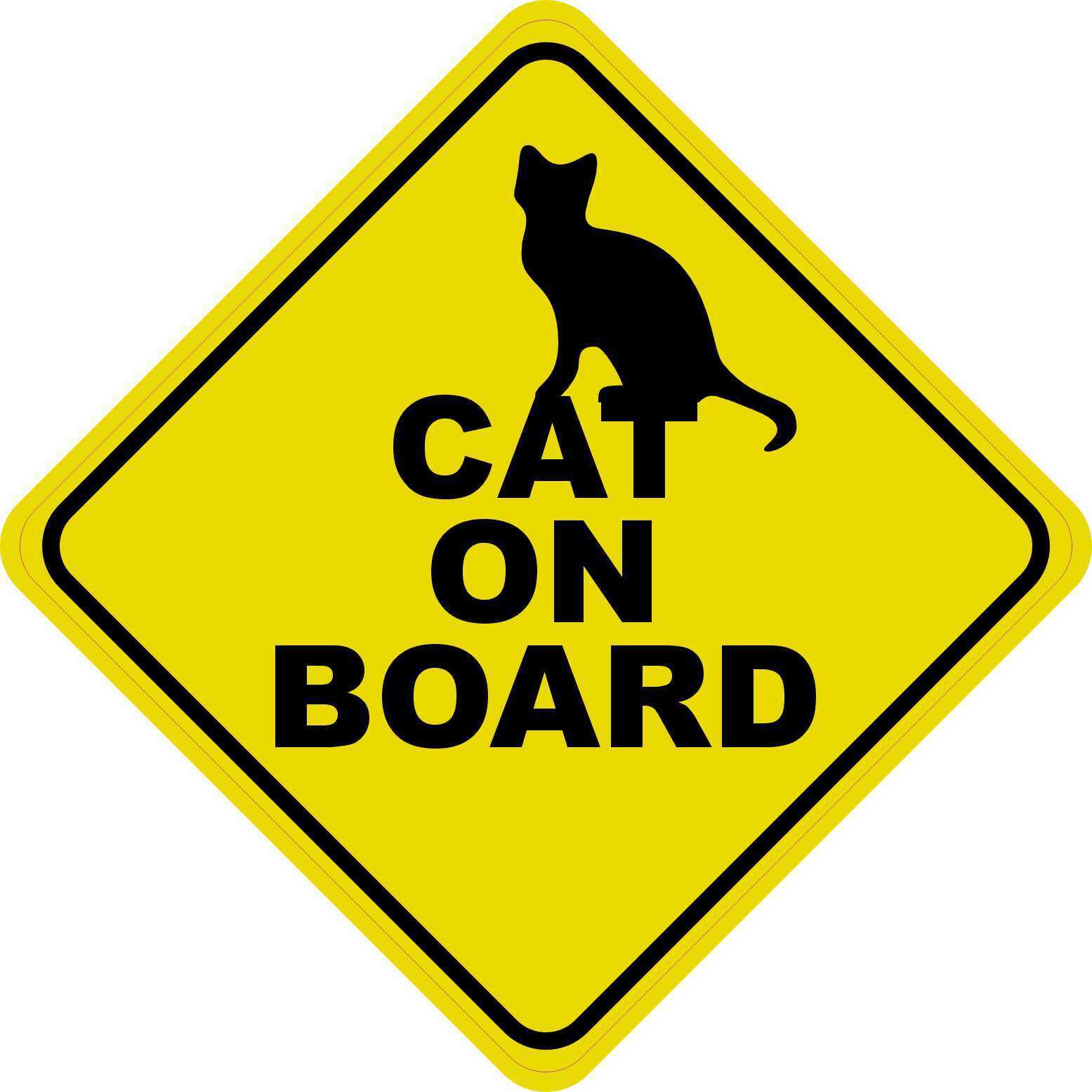 StickerTalk Cat on Board Sticker, 5 inches x 5 inches